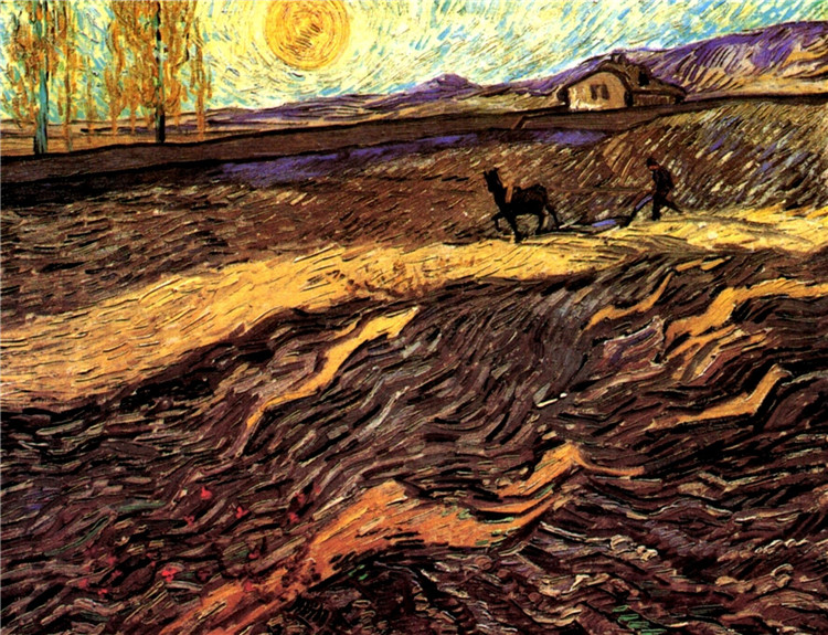 Enclosed Field With Ploughman Van Gogh Oil Painting